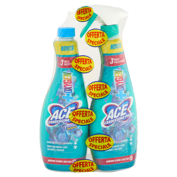 Ace Candeggina Più Gentile +Oxygen + Ricarica 2 x 650 ml