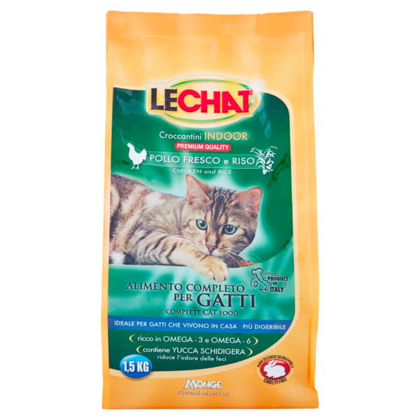 LeChat Croccantini Indoor Pollo Fresco e Riso 1,5 kg