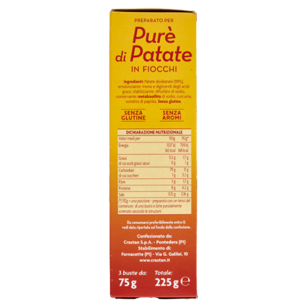 Crastan Preparato per Purè di Patate in Fiocchi 3 x 75 g