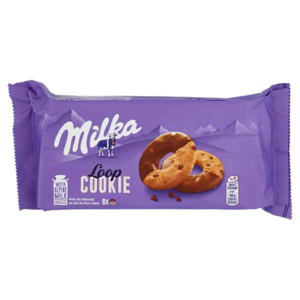 Milka Cookie Loop, cookies gocce cioccolato ricoperto cioccolato 176g