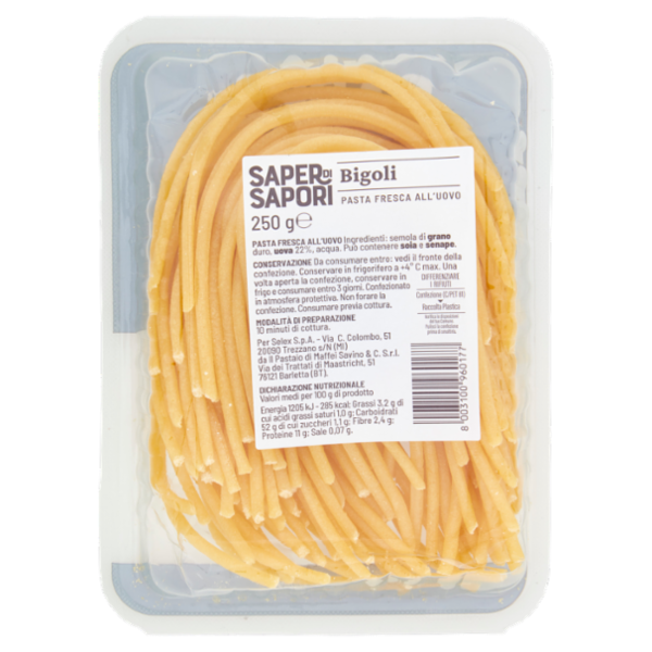 Selex Saper di Sapori Pasta Fresca all'Uovo Bigoli 250 g