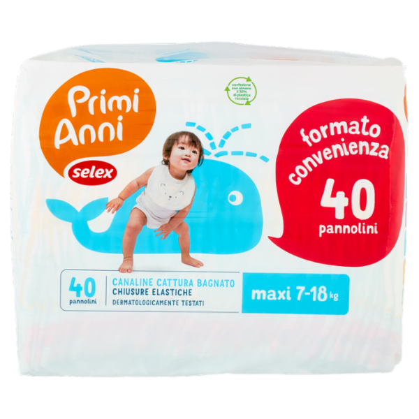 Selex Primi Anni Pannolini per Bambini Maxi 7-18 kg 2x20 pezzi