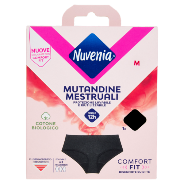 Nuvenia Mutandine Mestruali M Nero 1 pz
