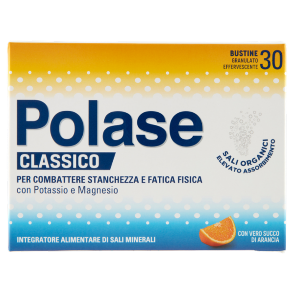 Polase Classico Integratore Alimentare Magnesio e Potassio Sali Minerali Arancia 30 bustine 330 g