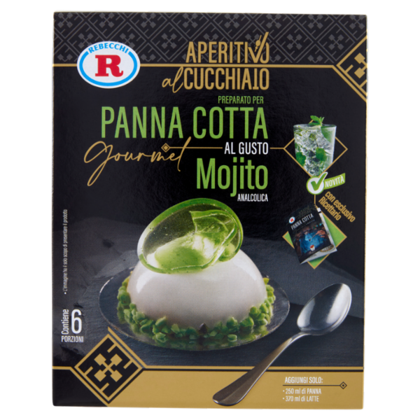 Rebecchi Pasticceria Creativa Preparato per Panna Cotta Gourmet al Gusto Mojito 89,5 g