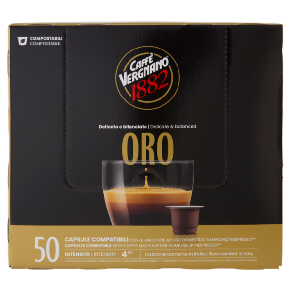Caffè Vergnano 1882 Oro Capsule Compatibili Nespresso* 50 x 5 g