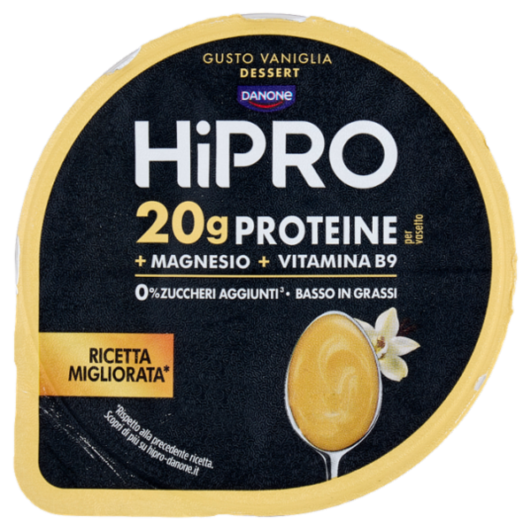 HiPRO Pudding, Budino alla Vaniglia, 20g Proteine, Dessert Basso in Grassi, con Magnesio&Vit B9,200g