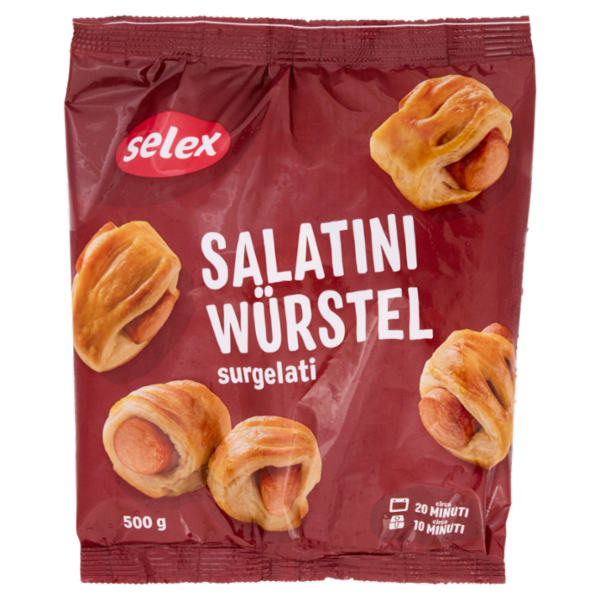 Selex Salatini Rustici ai Wurstel di Pasta Sfoglia Ripieni Surgelati 500 g
