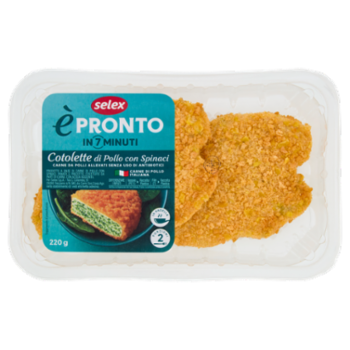Selex è Pronto Cotoletta Di Pollo Allevato Senza Antibiotici Con Spinaci 2x110 g