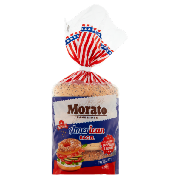 Morato American Bagel con Semi di Papavero e Sesamo 4 x 75 g