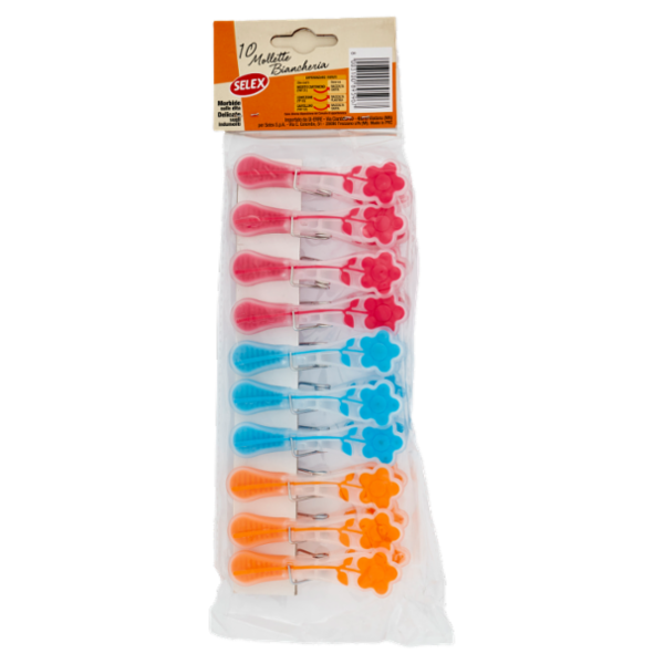 Selex Mollette Biancheria Plastica 10 pezzi