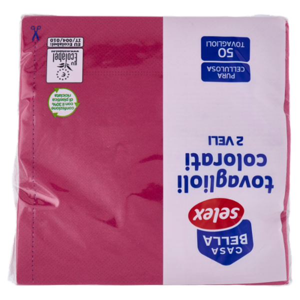 Selex Casa Bella Tovaglioli 2 Veli 33x33 cm Bordeaux 50 pezzi