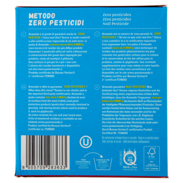 Armando Metodo* Zero Pesticidi - Zero Glyphosate la Pasta Zoo 350 g