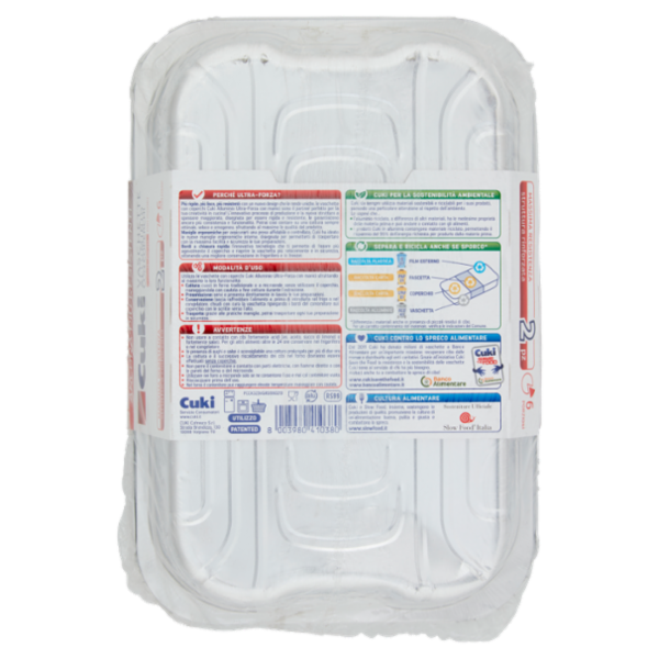 Cuki Conserva e Cuoce Vaschette Alluminio con Coperchi 6 Porzioni (RS99) - 2 pz