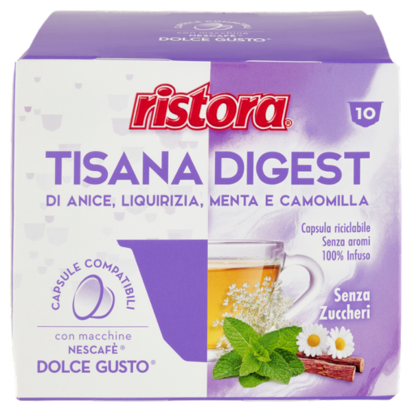 ristora Tisana Digest Capsule Compatibili con macchine Nescafè Dolce Gusto 10 x 2,5 g