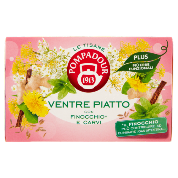 Pompadour Le Tisane Plus Ventre Piatto con Finocchio* e Carvi 18 x 2,2 g