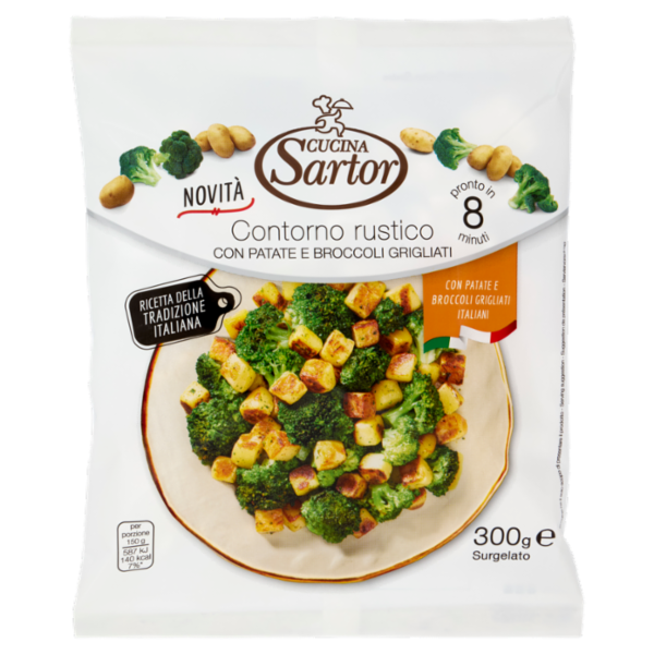 Cucina Sartor Contorno rustico con Patate e Broccoli Grigliati Surgelato 300 g