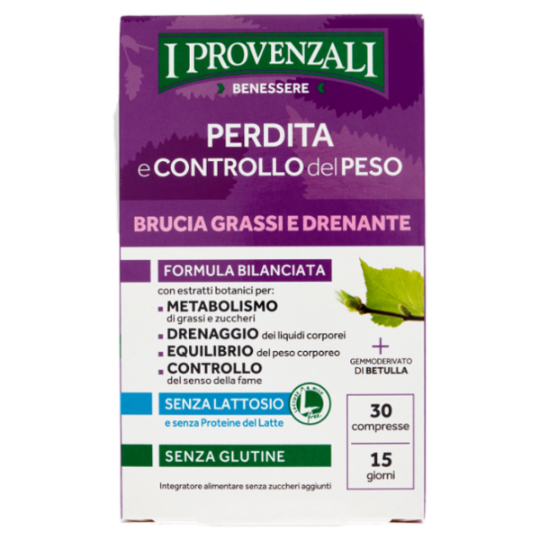 I Provenzali Benessere Perdita e Controllo del Peso Brucia Grassi e Drenante 30 compresse 16,5 g