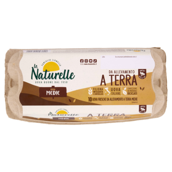 le Naturelle 10 Uova Fresche da Allevamento a Terra Medie