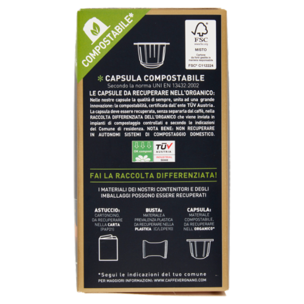 Caffè Vergnano 1882 Èspresso1882 Oro Compostabile** Capsule Compatibili Nespresso* 10 x 5 g