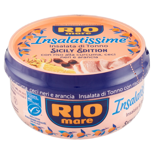 Rio mare Insalatissima Insalata di Tonno con riso alla curcuma, ceci neri e arancia 220 g