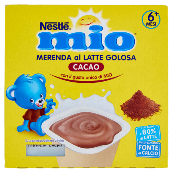 NESTLÉ MIO Merenda al Latte Cacao 4 Vasetti da 100g