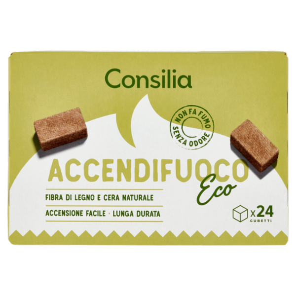 Consilia Accendifuoco Cubetti Ecologico 24 pezzi