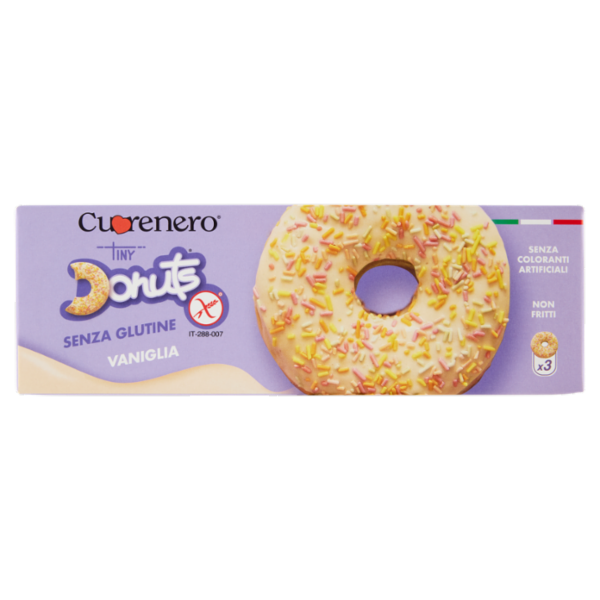 Cuorenero Tiny Donuts Senza Glutine Vaniglia 3 x 37 g