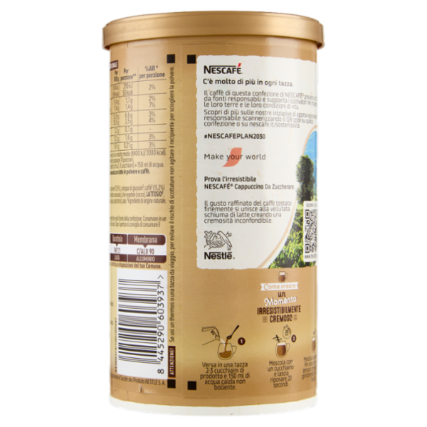 NESCAFÉ Cappuccino Solubile da Zuccherare Barattolo 225g