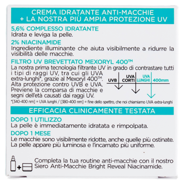 L'Oréal Paris Bright Reveal Crema Idratante Anti-Macchie SPF 50, 50 ml