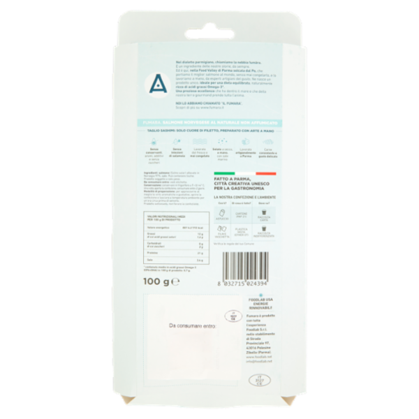 Fumara Salmone Norvegese al Naturale Taglio Sashimi 100 g