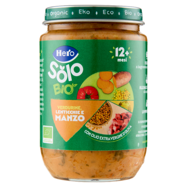 Hero Solo Bio Verdurine, Lenticchie e Manzo 190 g
