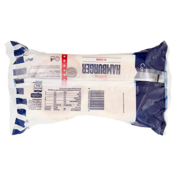 Consilia Pane per Maxi Hamburger con Sesamo 4 pezzi 300 g