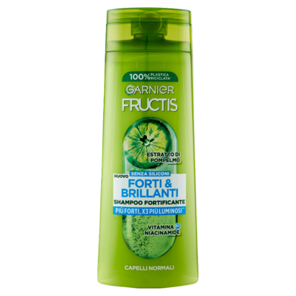 Garnier Fructis Shampoo Forti & Brillanti, shampoo fortificante per capelli normali, 250 ml
