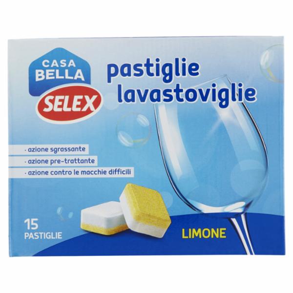 Selex Casa Bella Detersivo Per Lavastoviglie Pastiglie 2 In 1 Al Limone 15 Pezzi