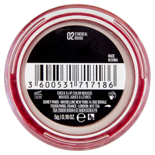 Maybelline New York Cloudtopia Cheek & Lip Mousse 02 Ethereal Rouge 5 g