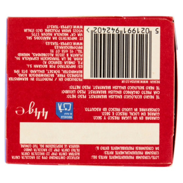 CUPPER English Breakfast Tè Nero Bio Fairtrade, Tè Ceylon Pieno e Rinfrescante, 20 Bustine 44 g