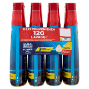 Finish Power Gel Lemon 4 x 30 Lavaggi Liquido Lavastoviglie 4 x 600 Ml
