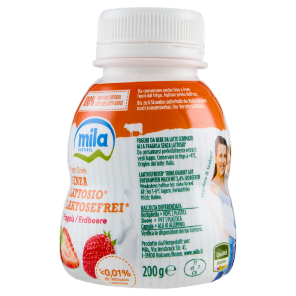 mila Yogurt Drink Senza Lattosio* Fragola 200 g