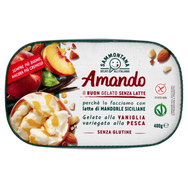 Sammontana Amando Gelato alla Vaniglia variegato alla Pesca 400 g