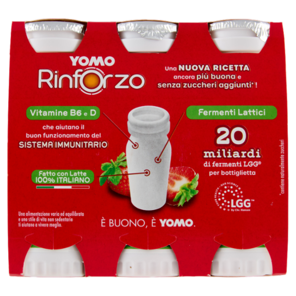Yomo Rinforzo Fragola Senza Zuccheri Aggiunti* 6 x 90 g