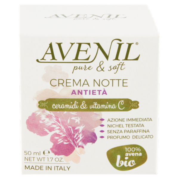 Avenil pure & soft Crema Notte Antietà ceramidi & vitamina C 50 ml