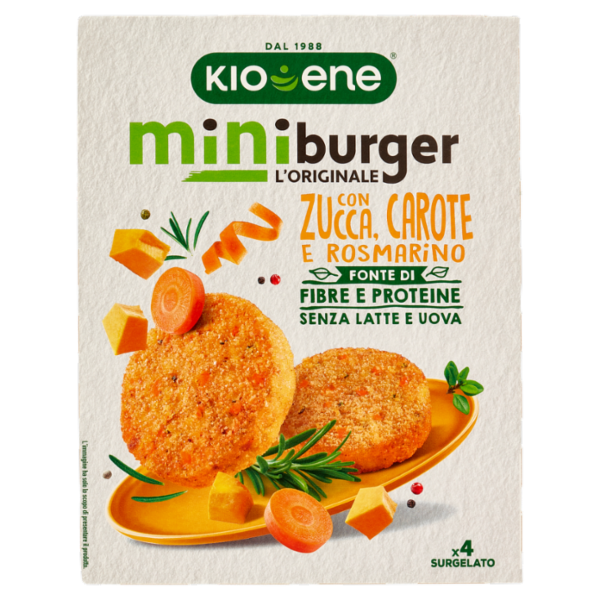 Kioene miniburger l'originale con Zucca, Carote e Rosmarino Surgelato 160 g