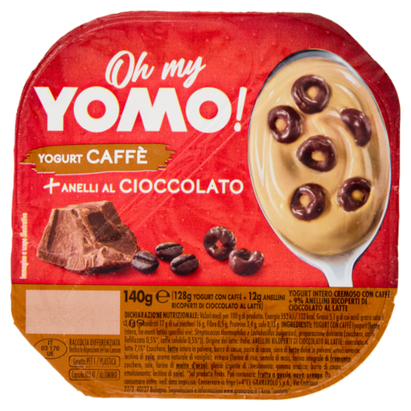 Oh my Yomo! Yogurt Caffè + Anelli al Cioccolato 140 g