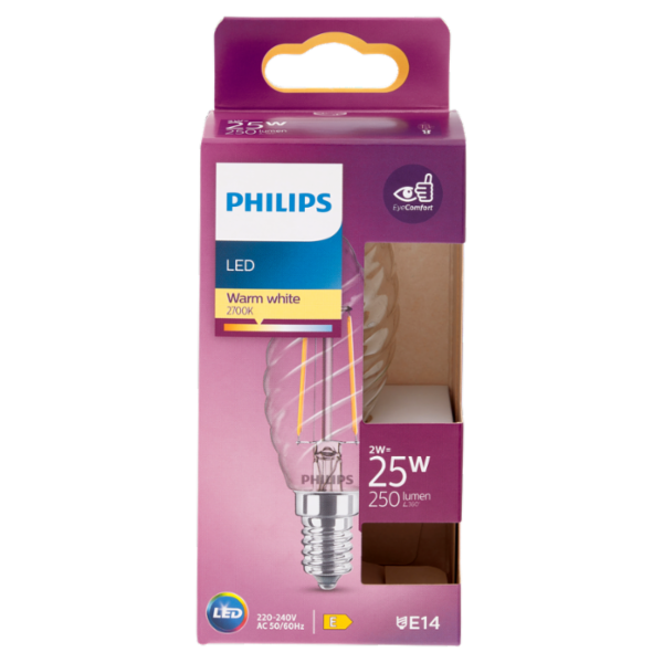 Philips Led tortiglione filamento 25W E14 2700K