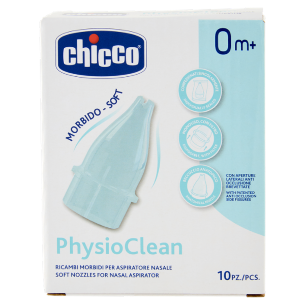 Chicco PhysioClean Ricambi Morbidi per Aspiratore Nasale 0m+ 10 pz