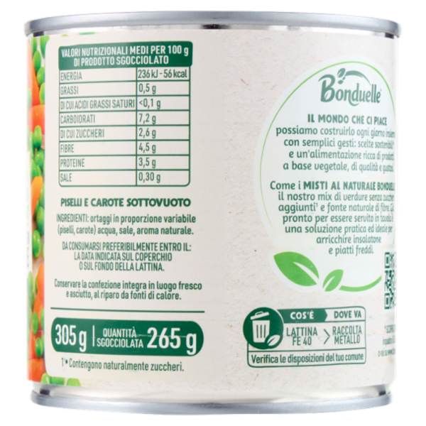 Bonduelle Piselli e Carotine 305 g