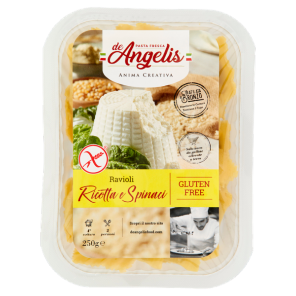 de Angelis Gluten Free Ravioli Ricotta e Spinaci 250 g