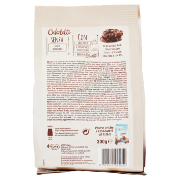 Witor's Ciokolotti Frollini al cacao ricchi di cioccolato 300 g