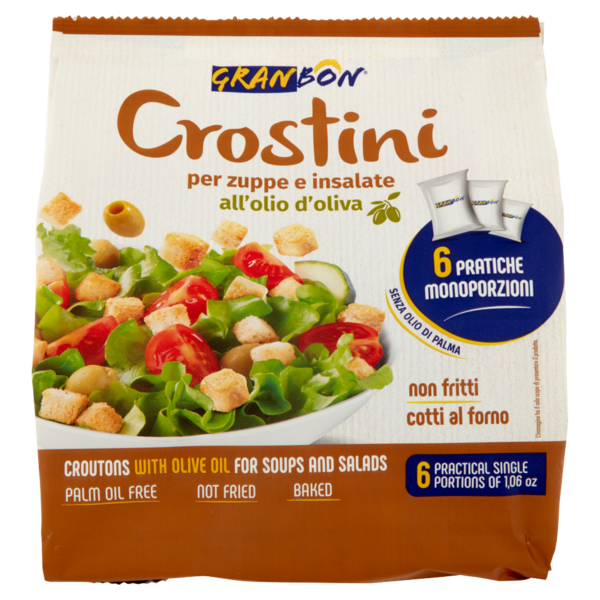 Granbon Crostini per zuppe e insalate all'olio d'oliva 6 x 30 g